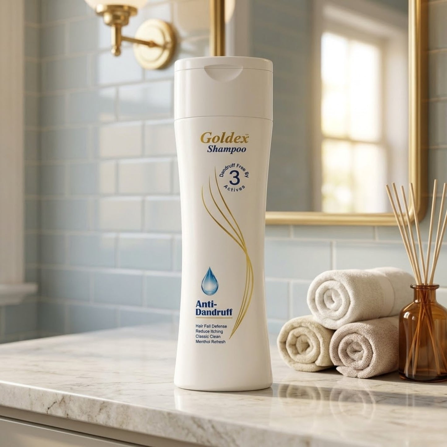 Goldex White Anti-Dandruff Shampoo | Hydrates Dry Hair & Smooth Finish anti Dandruff shampoo in Pakistan