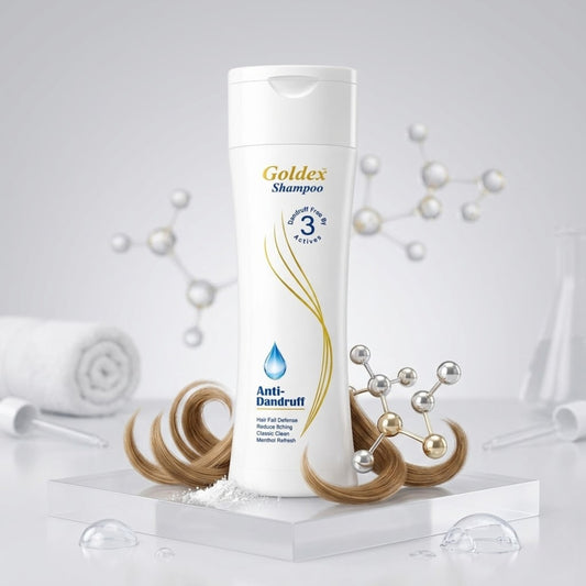 Goldex White Anti-Dandruff Shampoo | Hydrates Dry Hair & Smooth Finish anti Dandruff shampoo in Pakistan