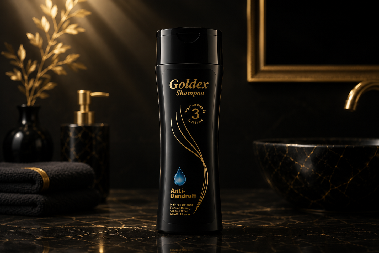 Goldex Black Anti-Dandruff Shampoo – Deep Scalp Clean & Dandruff Control anti dandruff shampoo in Pakistan